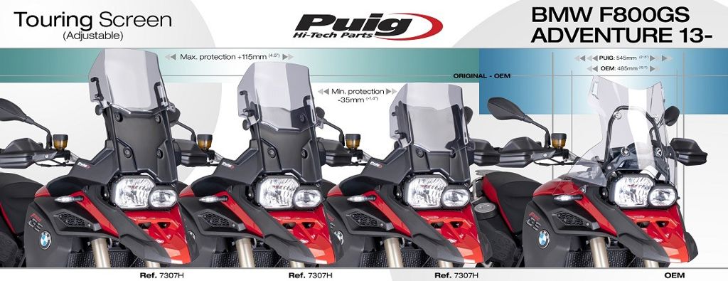Vervangingsruit touring Puig BMW F800GS Adventure '13-'18