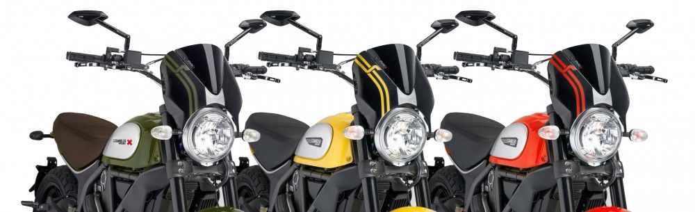 Vervangingsruit Naked Bike Met Zwart Kuipje Puig Diverse Ducati Scrambler Modellen