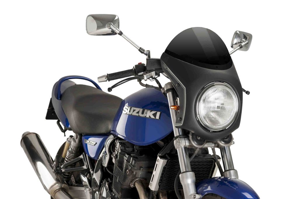 Stuurkuipje Mat Zwart Model Retro Fairing Met Ruitje Puig Universeel