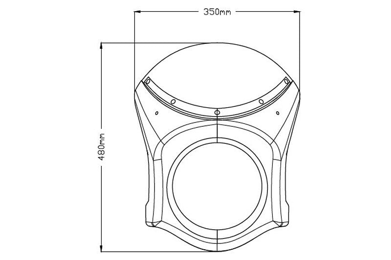 Stuurkuipje Zwart Model Retro Fairing Met Ruitje Puig Honda Cb650R '19-23 / Cb1000R '18-20