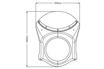Stuurkuipje Zwart Model Retro Fairing Met Ruitje Puig Honda Cb650R '19-23 / Cb1000R '18-20