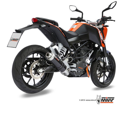 MIVV compleet systeem met carbon GP demper KTM 125 Duke '11-16 / 200 Duke '12-