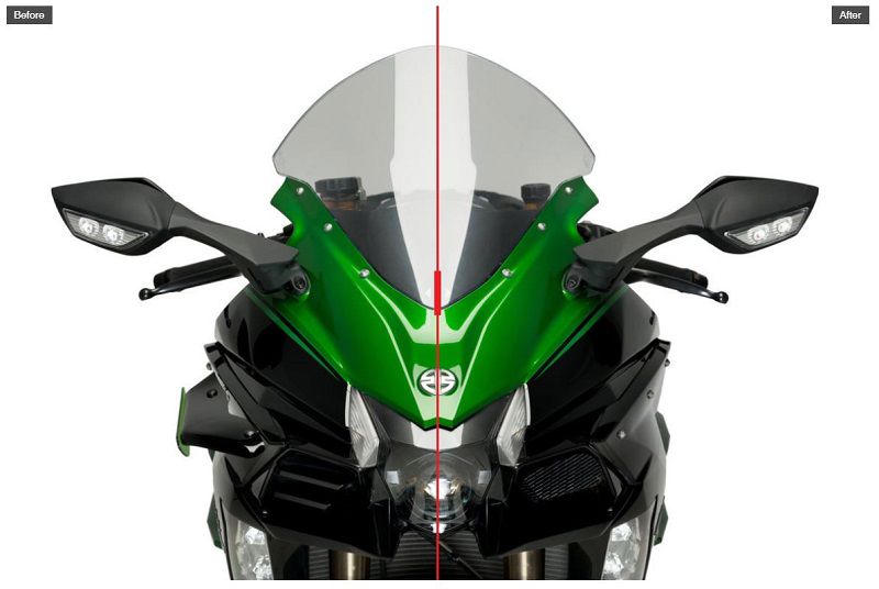 Side Spoiler Downforce Sport Puig voor de Kawasaki Ninja H2 SX/ SE/SE+ '19-
