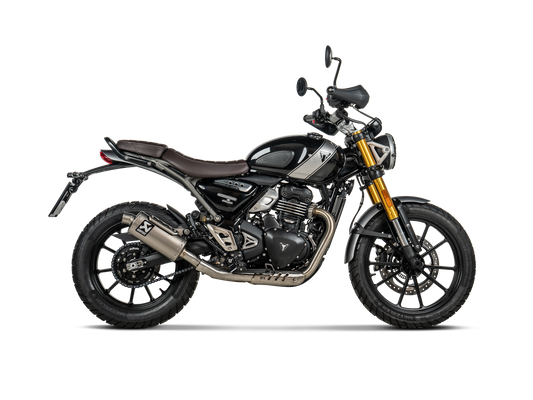 Akrapovič Uitlaat - Triumph Scrambler 400 X 2023-2 & meer - Slip-On Line (Titanium)