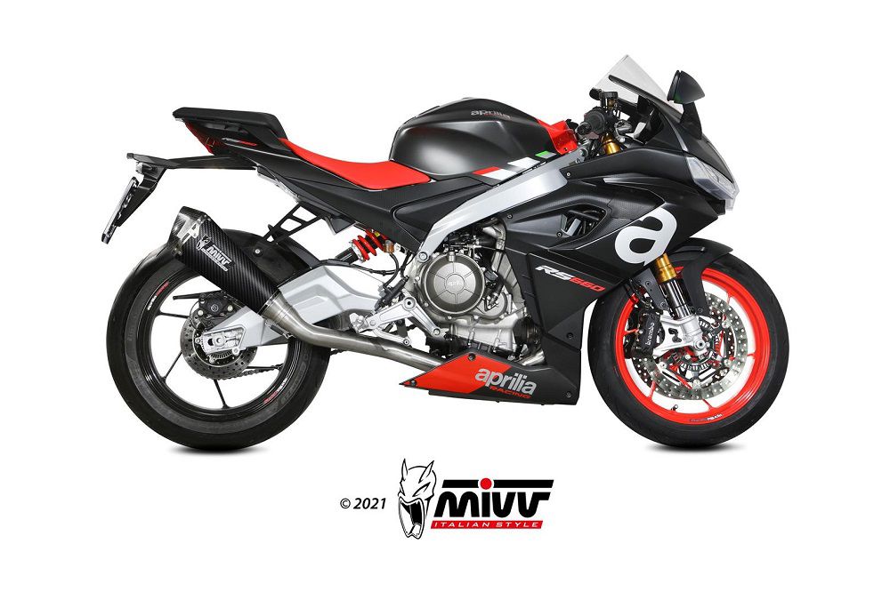 Mivv Full System Evo Met Delta Race Carbon Aprilia Rs660 / Tuono 660 '21- (Hoge Montage)