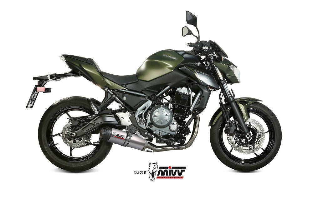 Mivv Systeem Met Oval Titanium Kawasaki Ninja 650 / Z650 '17-22 (1 Lambda)