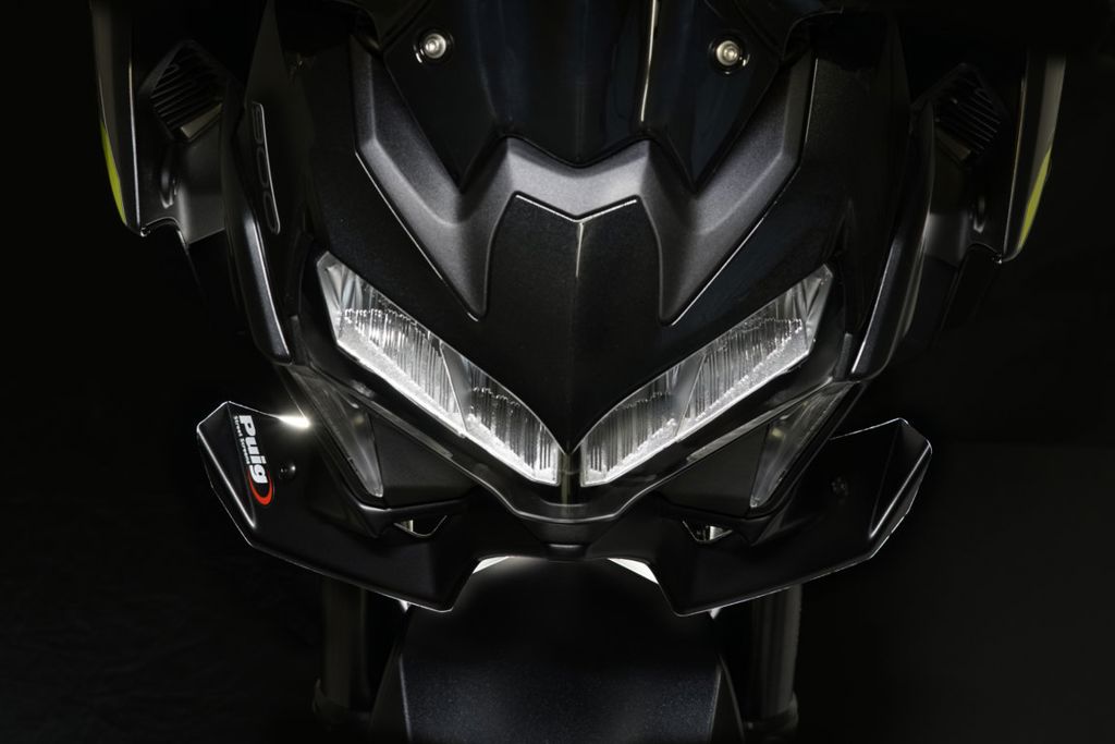 Puig Naked Front Spoiler - Kawasaki Z900 2020-2024 | Z900E (70kw) 2021-2024 | Z900SE 2022-2024 - Carbon Look / Mat Zwart