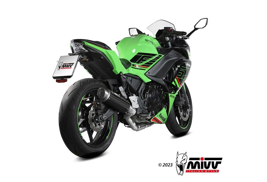 Mivv Systeem Met Gp Pro Carbon Kawasaki Z650 / Ninja 650 '23- (2 Lambdas)