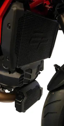 Radiator/Oliekoeler/Engine Guard Cover Set Zwart Evotech Performance Ducati Hyperstrada / Hypermotard 939/Sp '16-18