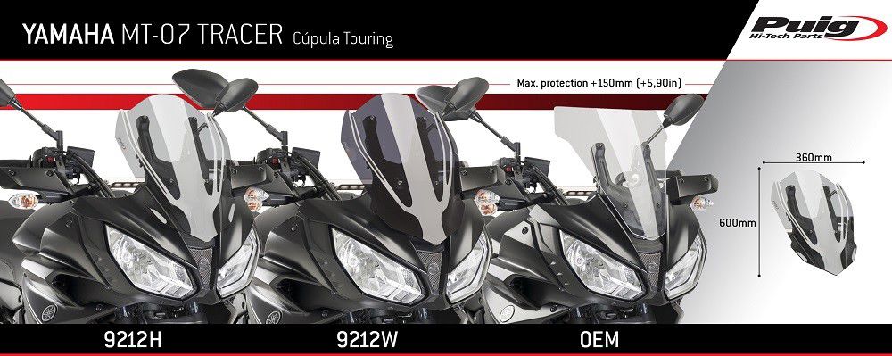 Vervangingsruit Touring Puig Yamaha Mt-07 Tracer '16-19
