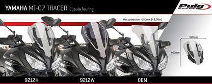 Vervangingsruit Touring Puig Yamaha Mt-07 Tracer '16-19