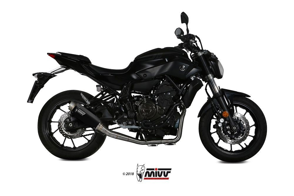 Mivv Compleet 2-1 Systeem Met Gp Pro Black Rvs Demper Yamaha Mt-07 '14-20
