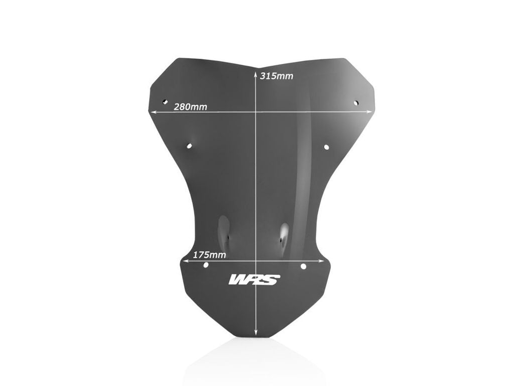 WRS Windscherm - Honda CRF1000L Africa Twin 2016-2019 en meer - Sport - Donker Getint / Mat Zwart