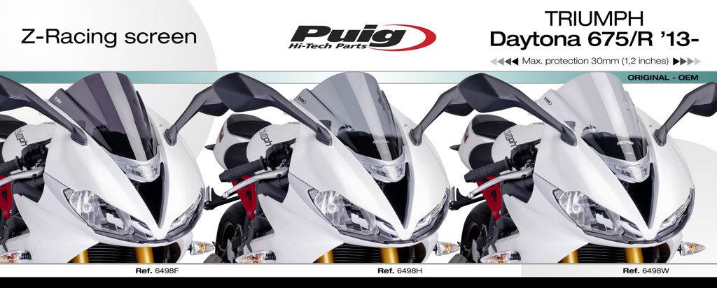 Vervangingsruit Puig Jetstream Triumph Daytona 675/ R '13-17
