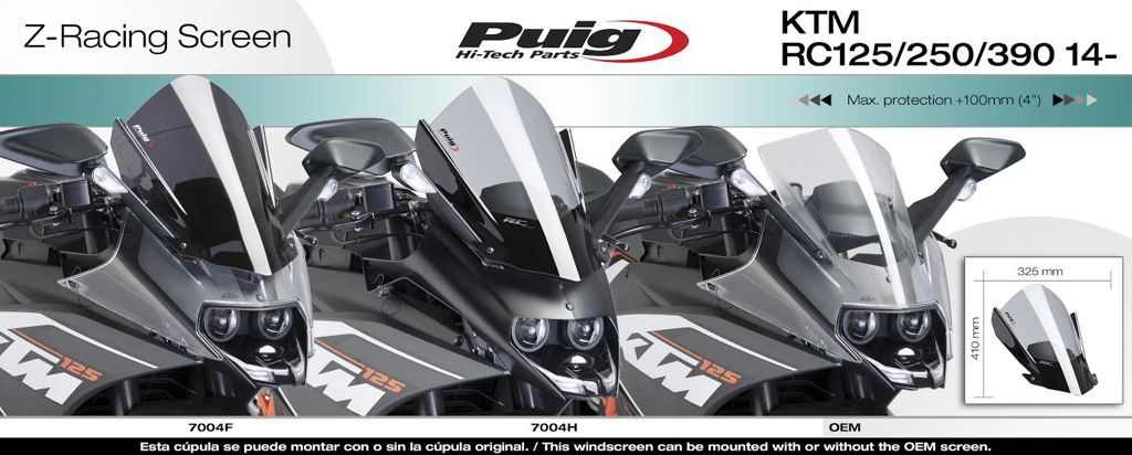 Vervangingsruit Puig Jetstream Ktm Rc125/ Rc390 '14-21