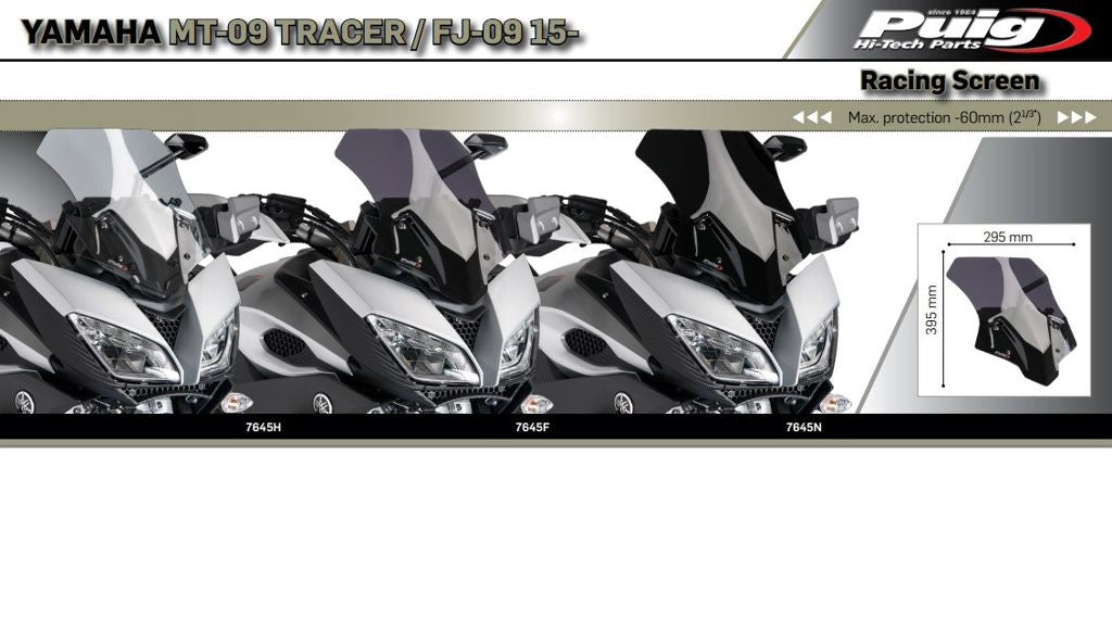 Vervangingsruit Puig Jetstream Yamaha Mt-09 Tracer '15-17
