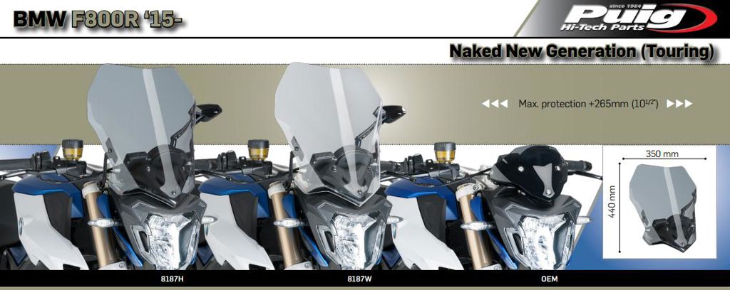Vervangingsruit Naked Bike Touring Puig Bmw F800R '15-