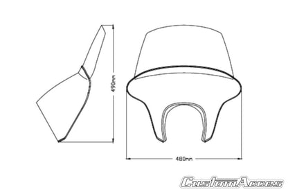 Stuurkuipje Short Screen Model Sml Batwing Honda Cmx 500 Rebel '20- Custom Access