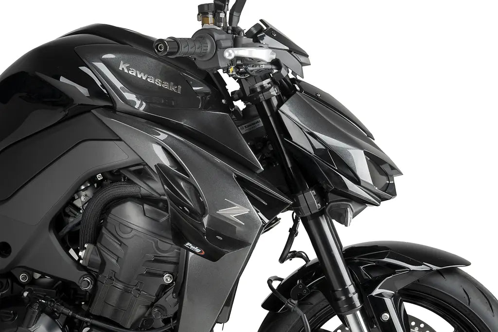 Puig D12 Zijspoilers - Kawasaki Z1100 2025-2026 | Z1100 SE 2025-2026 - Zwart / Mat Zwart en meer