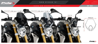 Vervangingsruit Naked Bike Sport Puig Bmw R1250R '19-