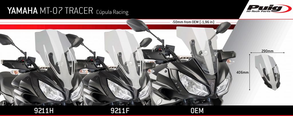 Vervangingsruit Puig Jetstream Yamaha Mt-07 Tracer '16-'19