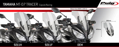 Vervangingsruit Puig Jetstream Yamaha Mt-07 Tracer '16-'19