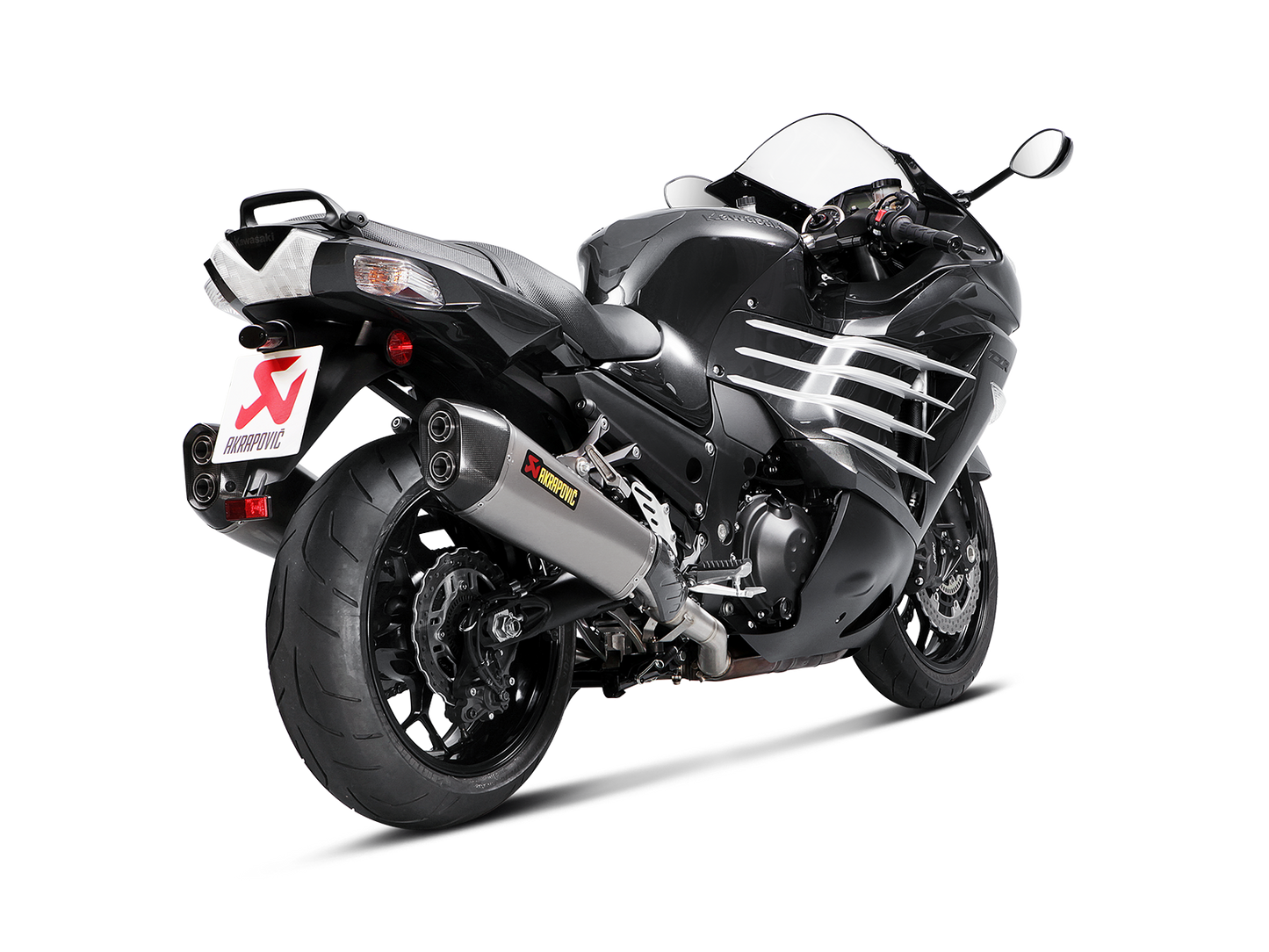 Akrapovič Uitlaat - Kawasaki ZZR 1400, ZX14R 2012-2020 - Slip-On Line (Titanium) - Motor Accessoires