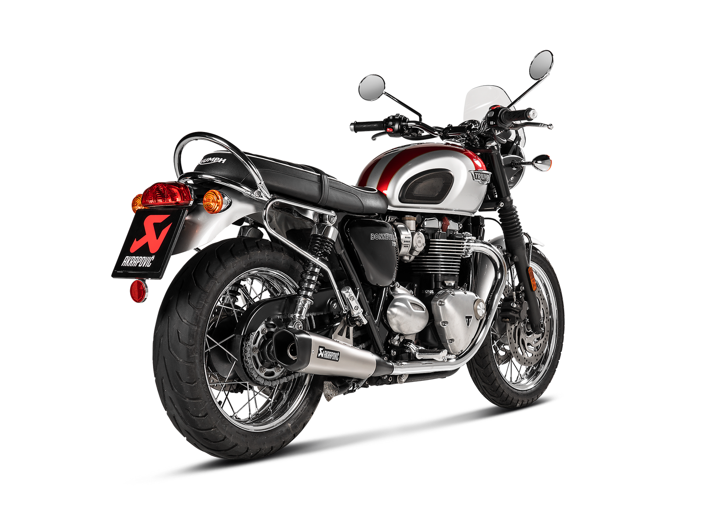 Akrapovič Uitlaat - Triumph Bonneville T100 2017-2020 | Bonneville T120 2016-2020 - Slip-On Line (Titanium) - Motor Accessoires
