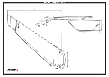 Kuipspiegel rechts model Aileron zwart Puig BMW S1000RR / M1000RR