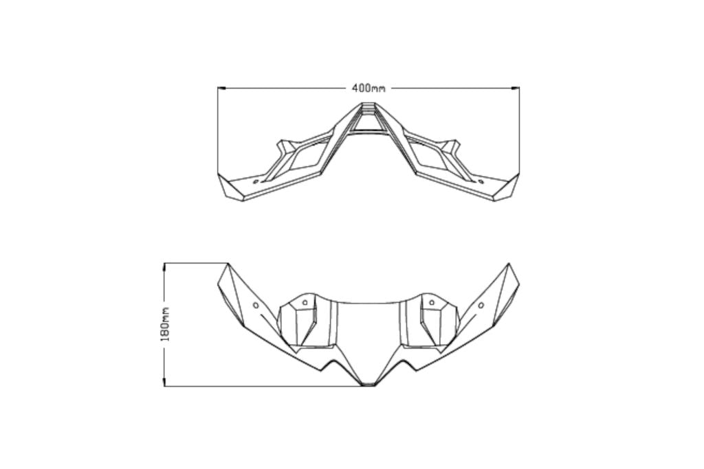 Puig Naked Front Spoiler - Kawasaki Z900 2020-2024 | Z900E (70kw) 2021-2024 | Z900SE 2022-2024 - Carbon Look / Mat Zwart