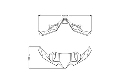 Puig Naked Front Spoiler - Kawasaki Z900 2020-2024 | Z900E (70kw) 2021-2024 | Z900SE 2022-2024 - Carbon Look / Mat Zwart