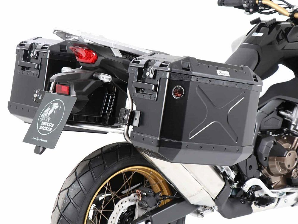 Kofferset Hepco&Becker 'Cutout' Met Rvs Rek En Xplorer Black Koffers Honda Crf1100L Africa Twin '24-