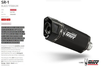 Mivv Sr-1 Titanium Demper (Zonder E Keur) Aprilia Tuono V4 1100 / Rsv4 '21-