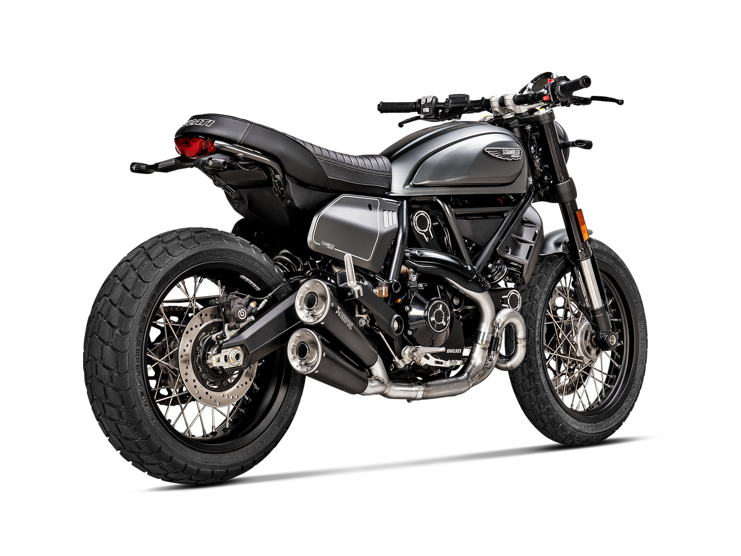 Akrapovič Uitlaat Voorbocht - Ducati Scrambler Urban Motard/Nightshift/Icon/Icon Dark/Desert Sled 2021-2022 - Optional Header (Titanium) - Motor Accessoires