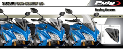 Vervangingsruit Puig Jetstream Suzuki Gsx-S1000F '15-