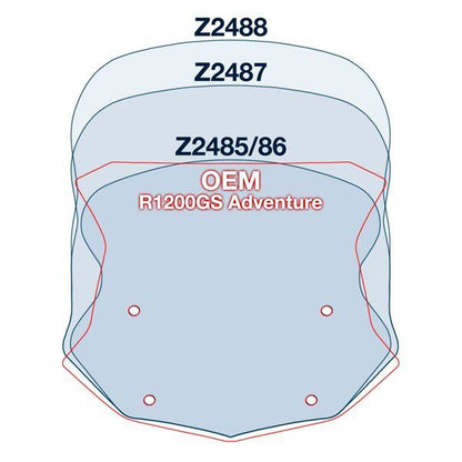 Vervangingsruit Ztechnik Vstream Touring Transparant Bmw R1200/1250Gs Lc / Adv '13-23