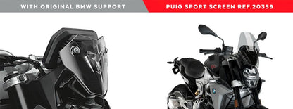 Vervangingsruit Naked Bike Sport Puig Bmw F900R '20- Voor Modellen Met Originele Bmw Support