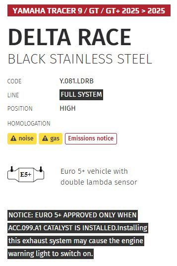 MIVV RVS systeem met Delta Race Black Yamaha Tracer 9 / GT / GT Plus '25-