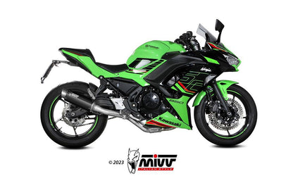 Mivv Systeem Met Gp Pro Black Rvs Kawasaki Ninja 650 / Z650 '23- (2 Lambdas)