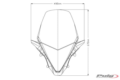 Vervangingsruit V-Tech Line Touring Honda Pcx125/150 '21-24 Donker Getint (Tweede Kans)
