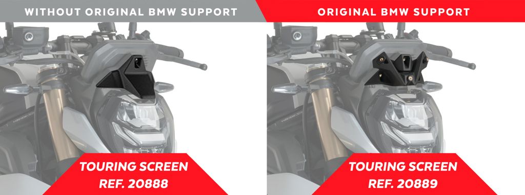 Vervangingsruit naked bike touring Puig met BMW support BMW S1000R '21-