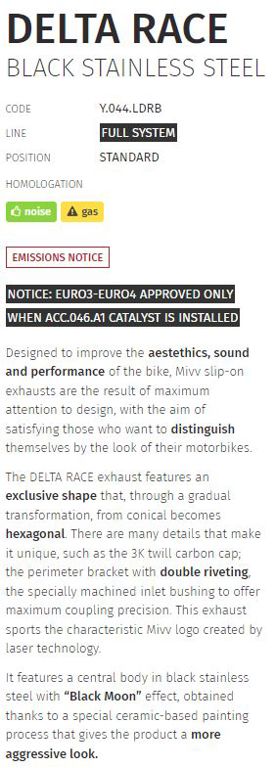Mivv 2-1 Systeem Met Delta Race Black Rvs Demper Yamaha Mt-07 '14-'20 (Euro 3-4)