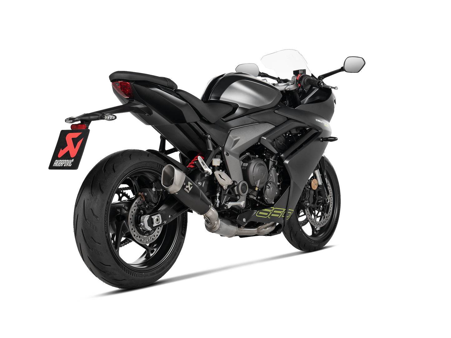 Akrapovič Uitlaat - Triumph Daytona 660 2024-2026 | Tiger Sport 660 2024-2026 | Trident 660 2021-2026 - Racing Line (Titanium) - Motor Accessoires