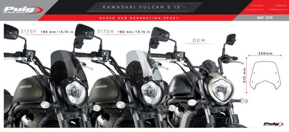 Vervangingsruit Naked Bike Puig Touring Kawasaki Vulcan S '15-/ Cafe '17-