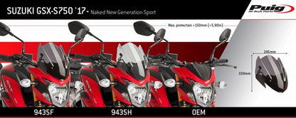 Vervangingsruit Naked Bike Sport Puig Suzuki Gsx-S750 '17-