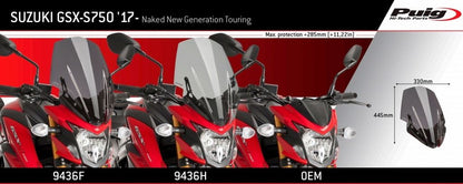 Vervangingsruit Naked Bike Touring Puig Suzuki Gsx-S750 '17-