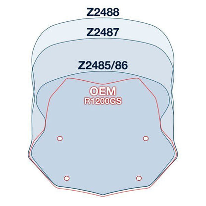 Vervangingsruit Ztechnik Vstream Touring Transparant Bmw R1200/1250Gs Lc / Adv '13-23