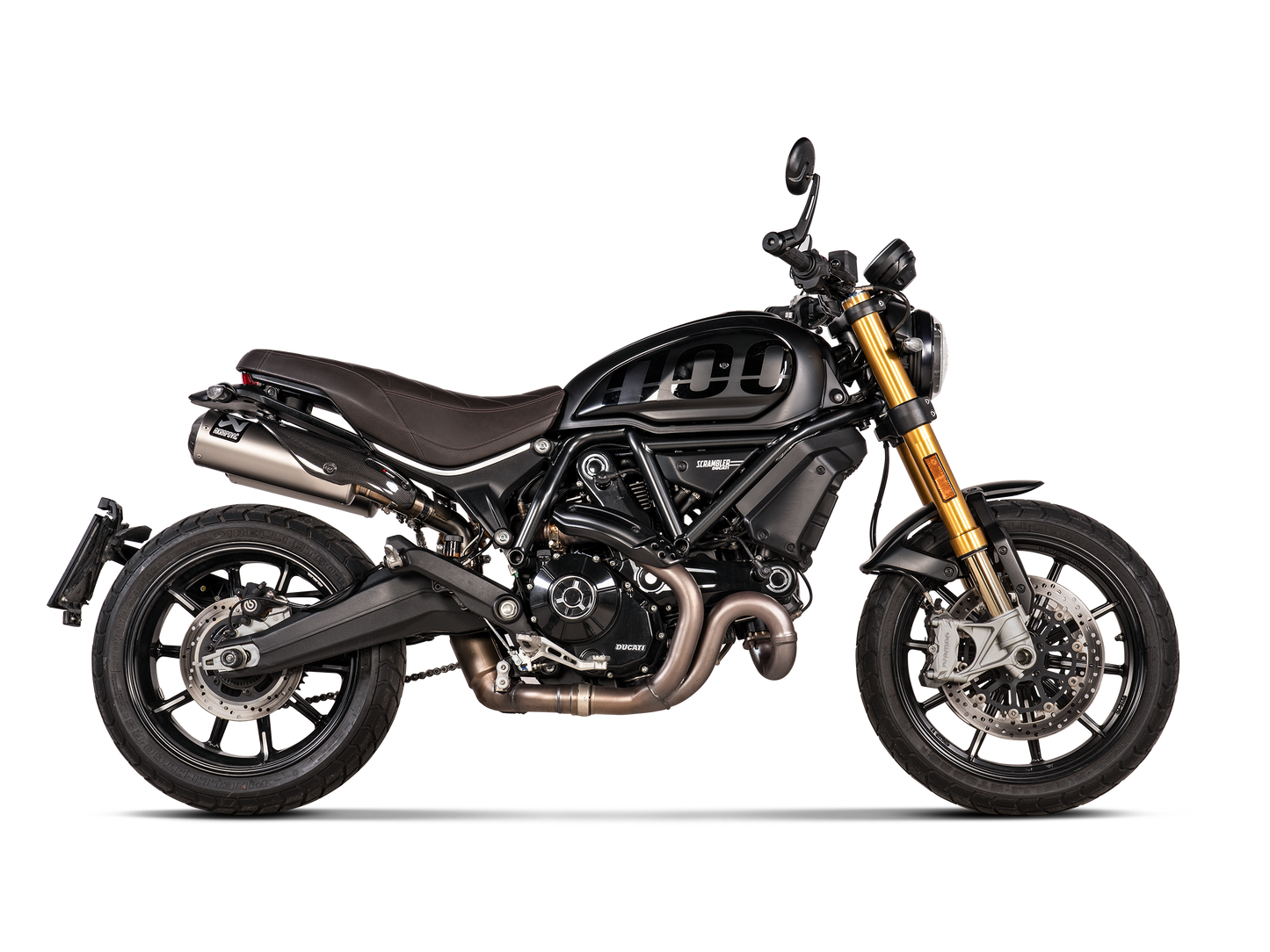 Akrapovič Uitlaat - Ducati Scrambler 1100 2021-202 & meer - Slip-On Line (Titanium)