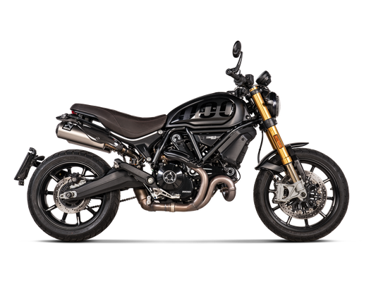 Akrapovič Uitlaat - Ducati Scrambler 1100 2021-202 & meer - Slip-On Line (Titanium)