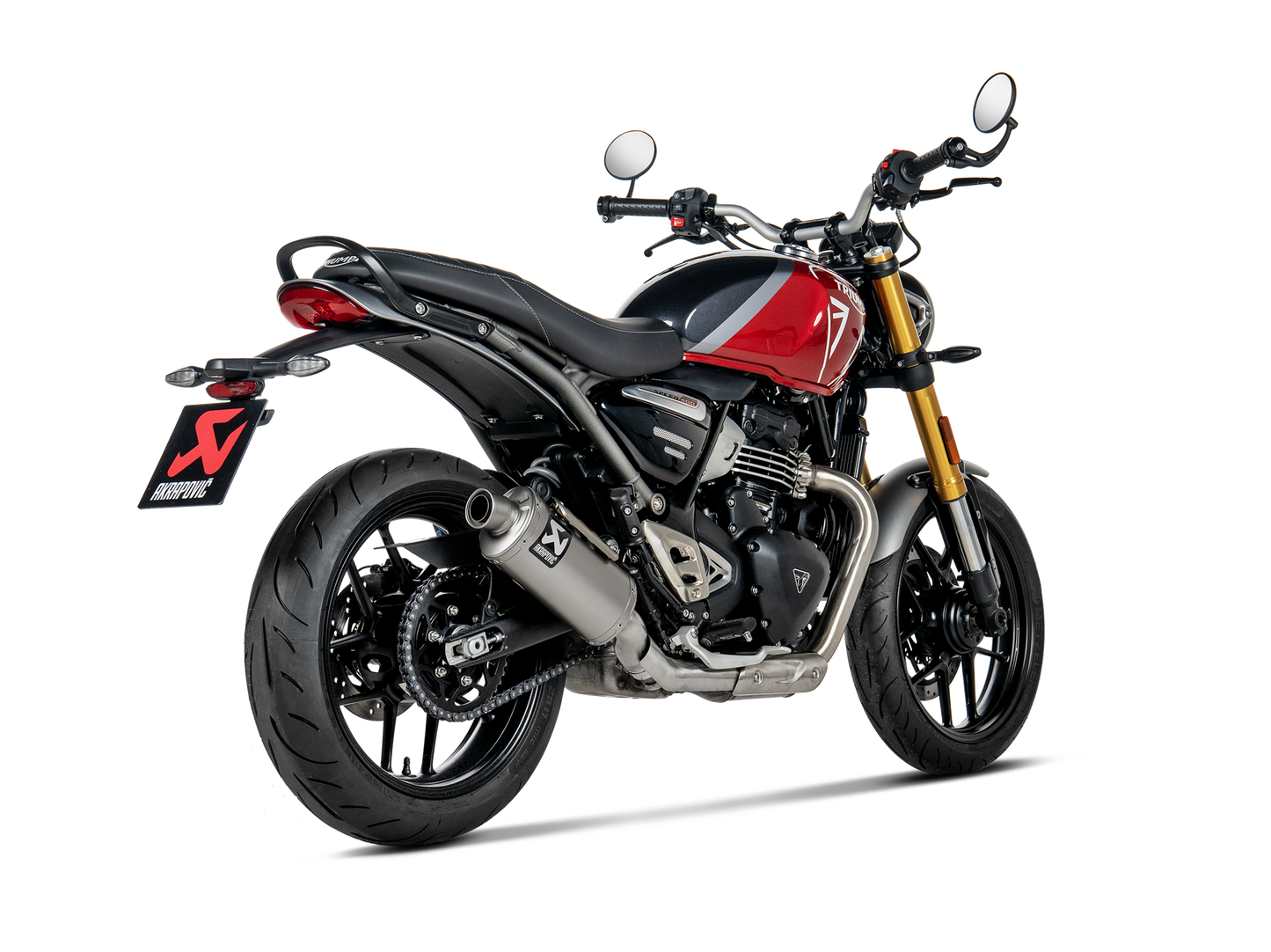 Akrapovič Uitlaat - Triumph Scrambler 400 X 2023-2026 | Speed 400 2023-2026 - Slip-On Line (Titanium) - Motor Accessoires